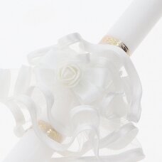 Baptismal candle decoration with a tulle rose