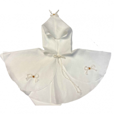 Linen christening gown with hood