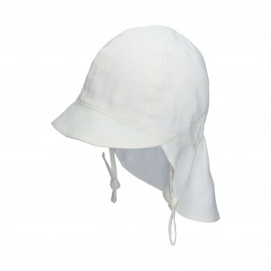 TuTu hat with neck protection made of natural linen